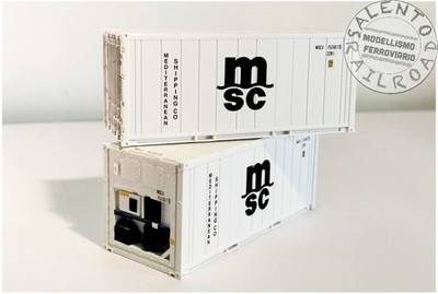 Pirat PI12302 - 1:87 H0 - 2er Set Kühlcontainer 20'' ''MSC'' weiß