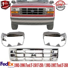 Grille Assembly Kit For 92-96 Ford F-150 F-250 Bronco 92-97 F-350 Headlight Door