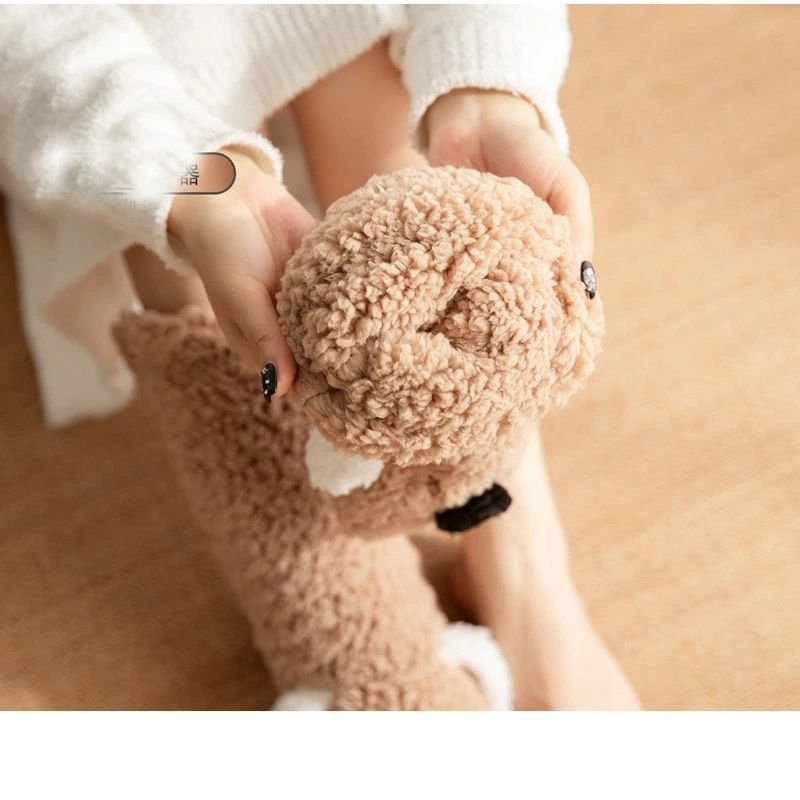 3D собаки сгустить флис с подкладкой носки женщин девочек зимние теплые уютные тапочки носки - Изображение 3 из 4