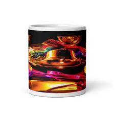 Festive Lights Ceramic Mug - Abstract Colorful Table Setting Design