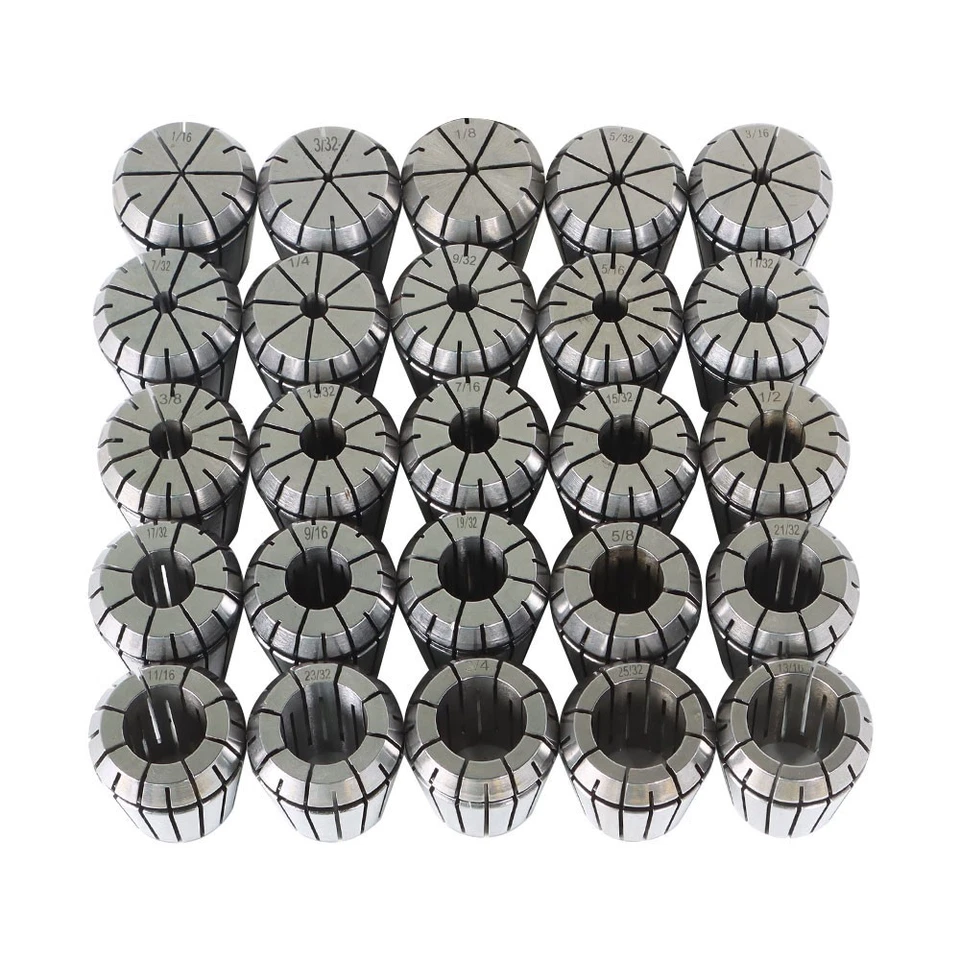 25 Pack Collet Set ER32 Collet Chuck 1/16 inch-3/4 inch Holder Spring Collet - Image 3 of 4