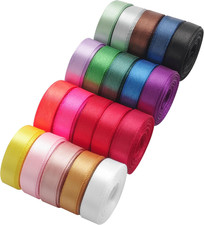 Rainbow Satin Ribbon, 3/8 Inch X 20 Rolls Total 100 Yards, Colorful Ribbon Perfe