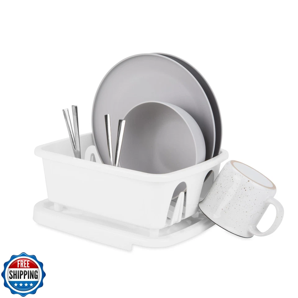 Mini escurridor de platos y bandeja Camco RV - Cuenta con un diseño de bandeja de drenaje inclinada, él Foto 2 de 4