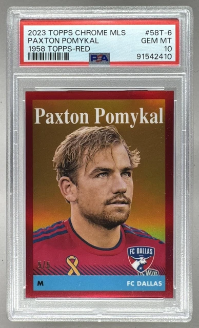 91542410 Paxton Pomykal 2023 Topps Chrome MLS #58T-6 Red Refractor 1958/5 PSA 10