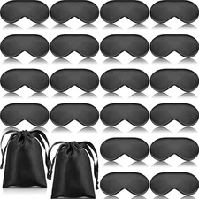 20 Pieces Silk Sleep Mask Eye Mask with Adjustable Strap Sleeping Cover Eye Cove