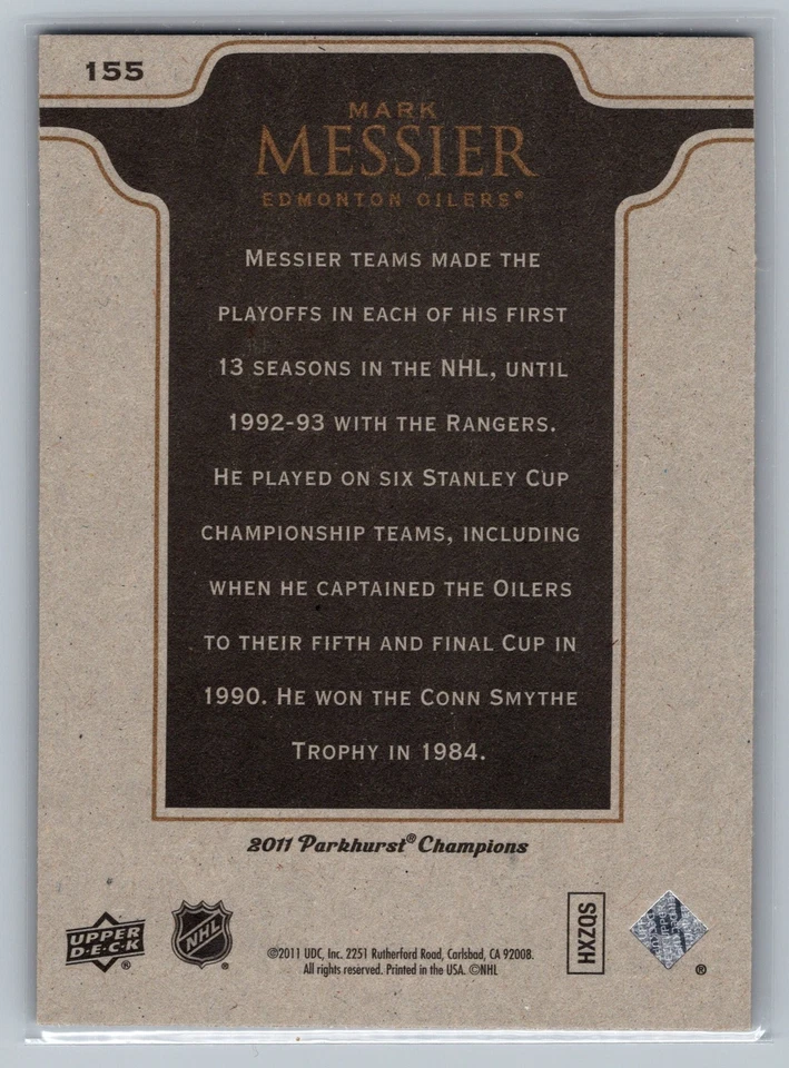 2011-12 Parkhurst Champions #155 Mark Messier Edmonton Oilers - Image 2 of 2