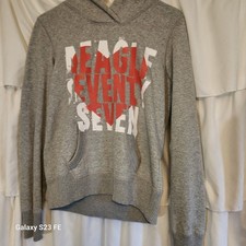 American Eagle Women s Gray Pullover Hoodie Size medium Soft Fleece Heart