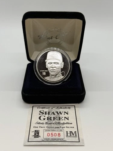 Shawn Green MLB Baseball One Troy Ounce .999 Fine Silver Round /2,000