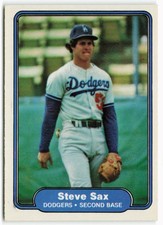 1982 Steve Sax Fleer Rookie - Los Angeles Dodgers