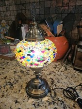 Gorgeous Turkish Mosaic Beaded Bohemian Small Table Lamp Chandelier Bulb