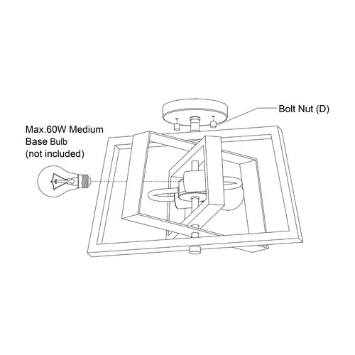 Dunning 2-Light Semi-Flush Mount in Transitional and Rectangular Style 11 Inch - Picture 4 of 9