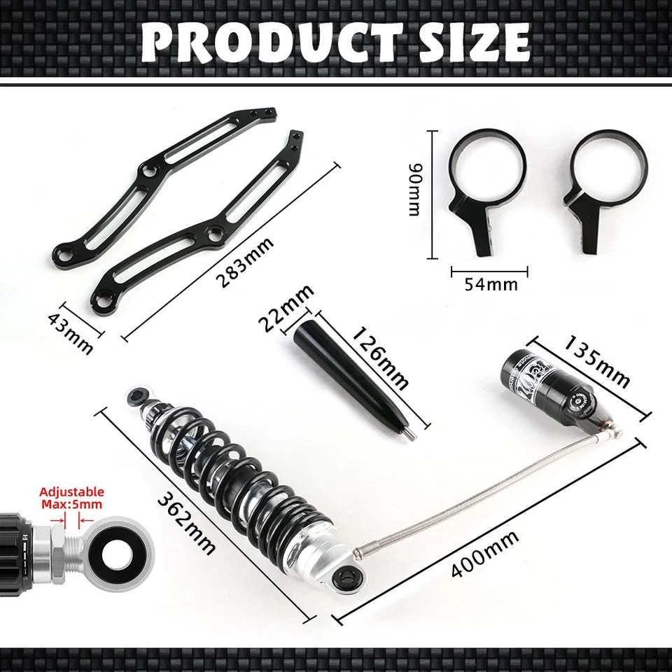 Remote Reservoir Rear Suspension Shocks For Harley Street Road Glide King 14-24 - Image 2 of 4