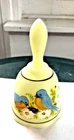 Fenton Louise Piper H.P. Robins & Daisies Uranium Glass Bell 5-29-1981 "GLOWS"