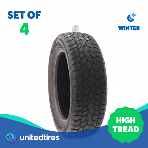 Set of (4) Used 225/60R18 Cooper Evolution Winter 100H - 9-11/32 - Picture 1 of 12