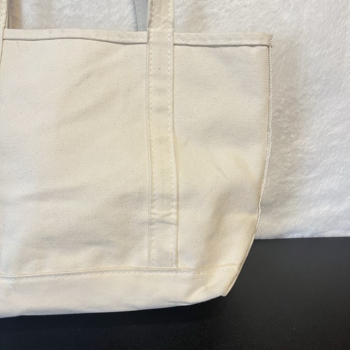 Bolso LL Bean Boat and Tote Color Natural Asas Largas Sólido Crema Marfil Lona - Imagen 7 de 24
