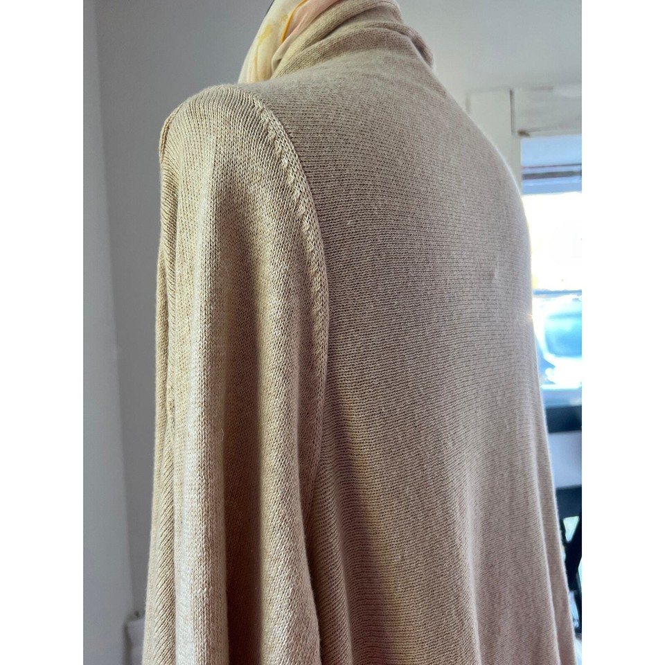 Women's Lands' End wool blend swing sweater tan XLpet eBay