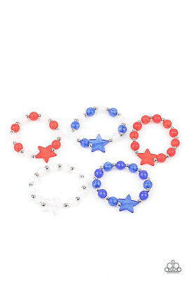 Kids Red, White, and Blue W/Star Charm 5pc Set Paparazzi New