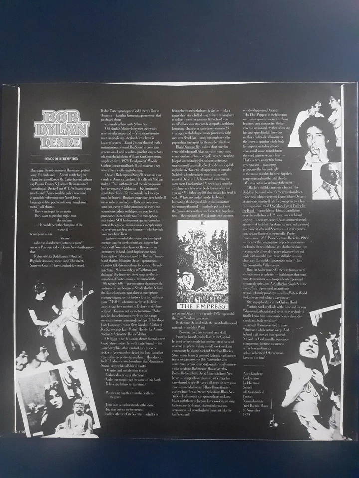 Bob Dylan Desire 1976 CBS/Sony SOPO-116 Japan Press  OBI, Insert, Inner Sleeve - Image 3 of 4