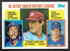 1984 Topps NL Active Victory Ldr Card #706 Autograph Fergie Jenkins Cubs HOF!