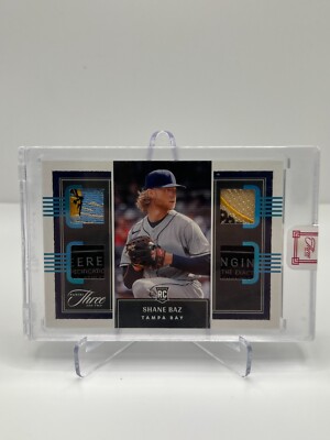 2022 PANINI THREE & TWO BASEBALL SHANE BAZ 1/1 QUAD PATCH RQJ-SB TAMPA BAY RAYS