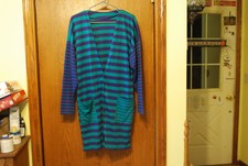 Eva Blue/teal Jacket Cover Up Button Up Kimono Style Jacket M