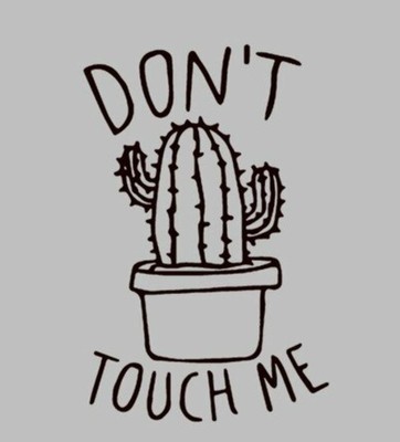 Don't Touch Me Cactus Black Patch Iron On Applique DIY Transfer 6.5'' DIY 