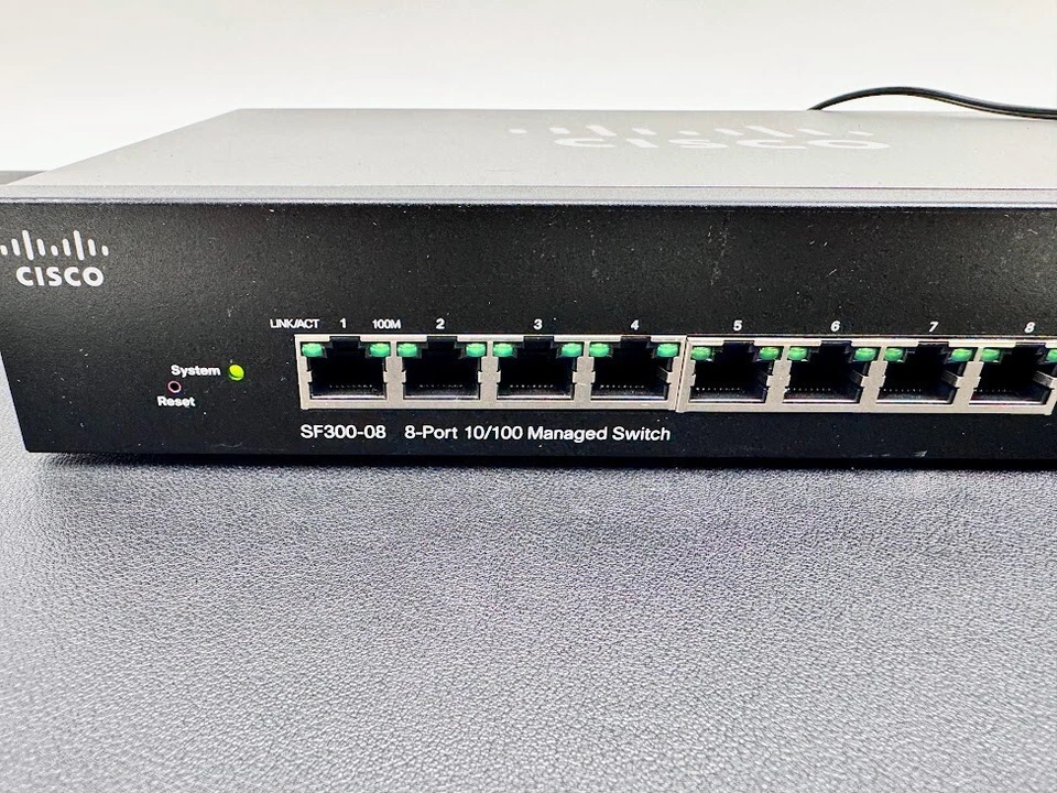 Cisco SF300-08 300  8 Port 10/100 RJ45 Managed Network Switch - Image 2 of 4