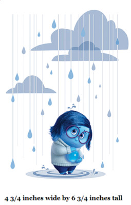 Sadness Decal Wall Decal Inside Out Sticker Disney Movie Peel & Stick Vinyl Art