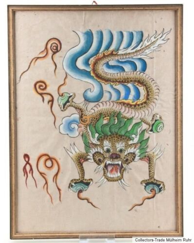 China / Tibet 20. Jh. - A Chinese / Tibetan Dragon Painting - Tibetano Tibétain - Photo 1 sur 1