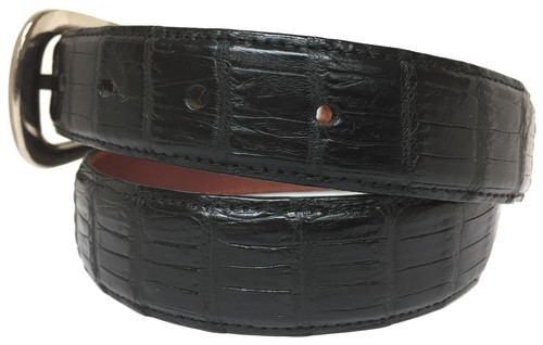 Kids Boys Black Genuine Crocodile Alligator Belt Dress Western Fancy Size 28 - Picture 2 of 4