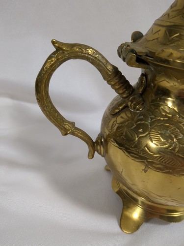VINTAGE OSTPERSISCHE TÜRKISCHE GEPRÄGTE MESSINGKANNE EWER TEEKANNE KAFFEEKANNE - Bild 2 von 14