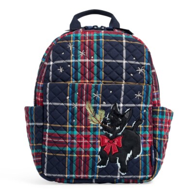 Vera Bradley Women\'s Cotton Small Backpack, Tartan Plaid - Recycled Cotton Amazon.com: Vera Bradley Women main image 3