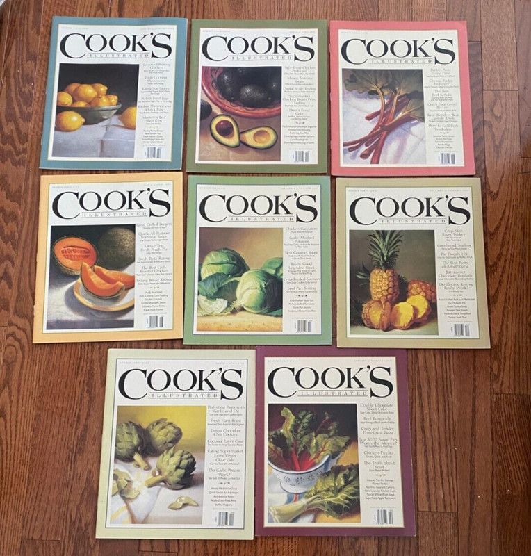 Lot of 8 Cook's Illustrated-Jan 2000 Thru April 2001 - Cooking Magazine PRISTINE