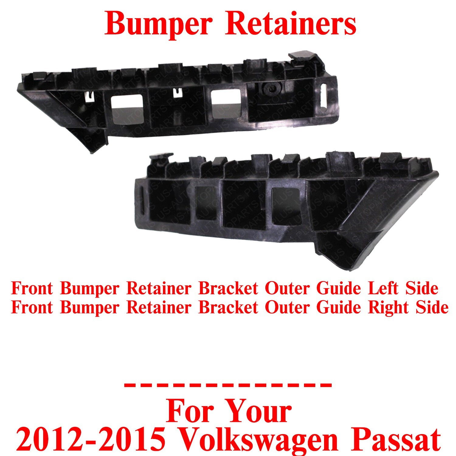 Vw Beetle Bumper Bumper Retainer Set For 2012-2015 Volkswagen Passat – Left & Right, Direct Fit 2011 Vw Jetta Front Bumper - Foto 2