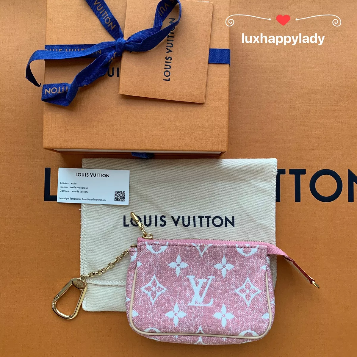 Louis Vuitton Pochette Accessoires Micro Pink Denim Fabric Leather  ref.448864 - Joli Closet