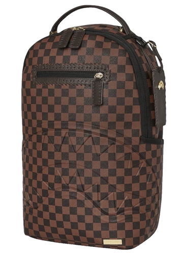 Zaino Henny Sprayground Shark In Paris marrone a scacchi monogramma - Foto 5 di 9