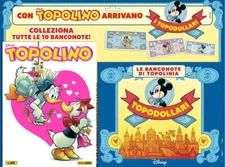 MICKEY MOUSE 3455 + TOPODOLLAR BINDER + BANKNOTE GAMBADILEGNO PANINI DISNEY