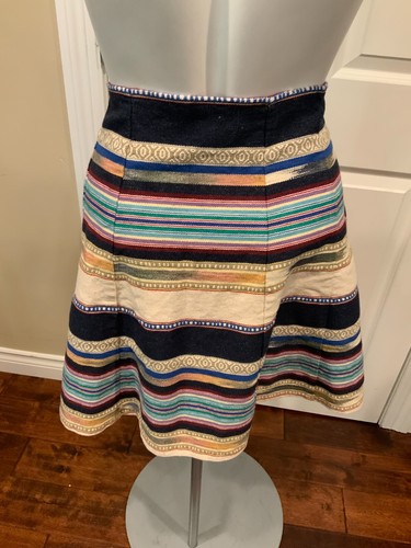 Chloe Oliver Anthropologie Multicolor Striped Hayley A-Line Skirt, Size 8 - Picture 6 of 7