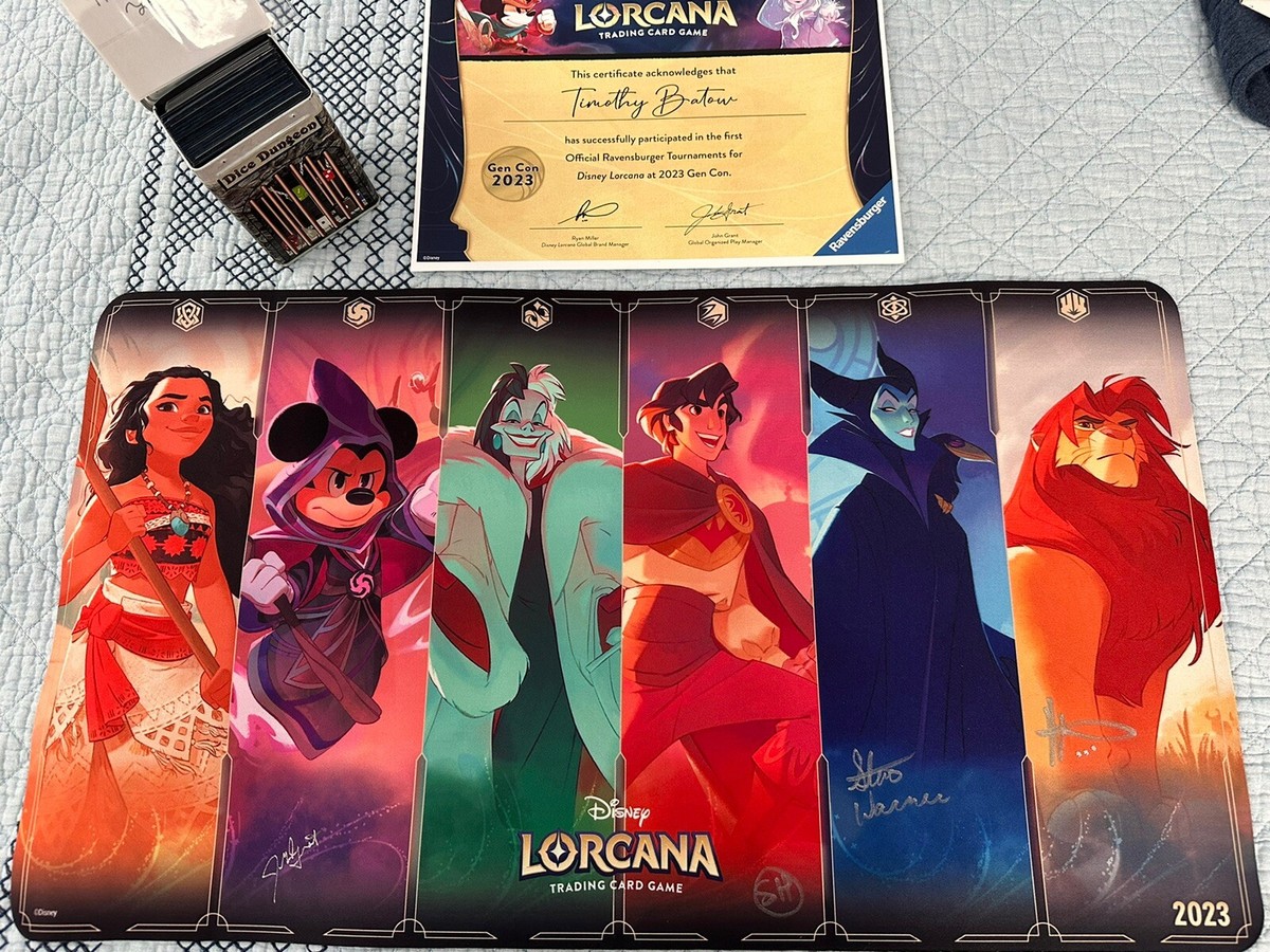 ロルカナ　GENCON TOP8 プレイマット Lorcana-tcgゲームプレイマット、スティッチロックスター