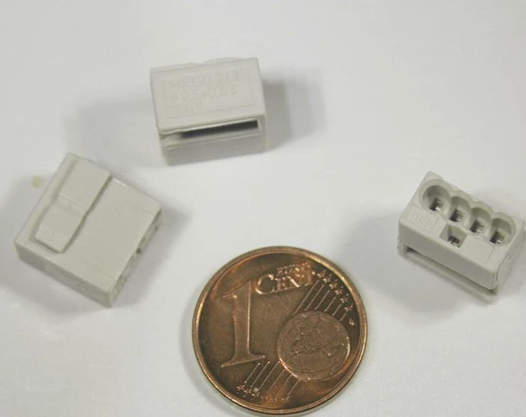 13 Pièce Wago Micro-Bornes 4x fil 0,6 a 0, 8 MM² - Gris Borne Pince domotique - Photo 2/2