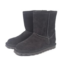 Bearpaw Elle Youth Black Suede Wool Blend Lining Pull On Calf Boot Sz 4