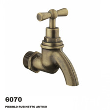 6070 RUBINETTO A VITONE MINI IN OTTONE ANTICO GIARDINO FONTANA 1/2 ITALY