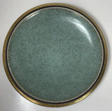 Royal Copenhagen THORKILD OLSEN Green Plate Dish 457/2568 Crackle Glaze Vintage