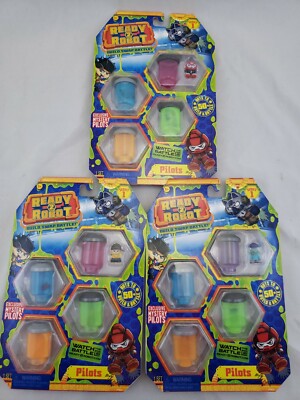 Lot of 3 - Ready 2 Robot Pilots Pack Mystery Pilots Series 1 Build Swap Battle 