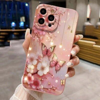 For iPhone 16E 16 15 14 Plus 13 12 11 Pro Max Shockproof Floral Case Cover