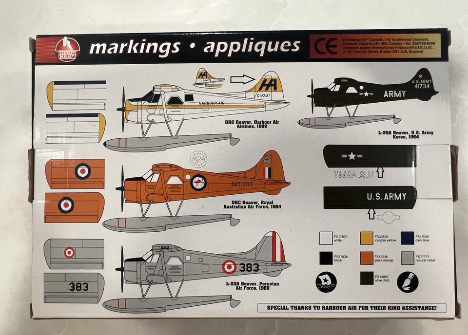 Hobby Craft HC1674 148 Scale Beaver Float Plane Harbour Air Canadian