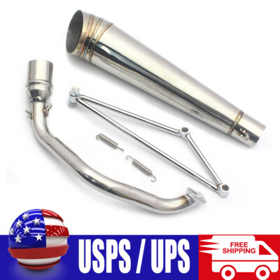 Scooter Full Exhaust Muffler Pipe Slip On For Honda Ruckus 50 w/125cc/150cc Gy6