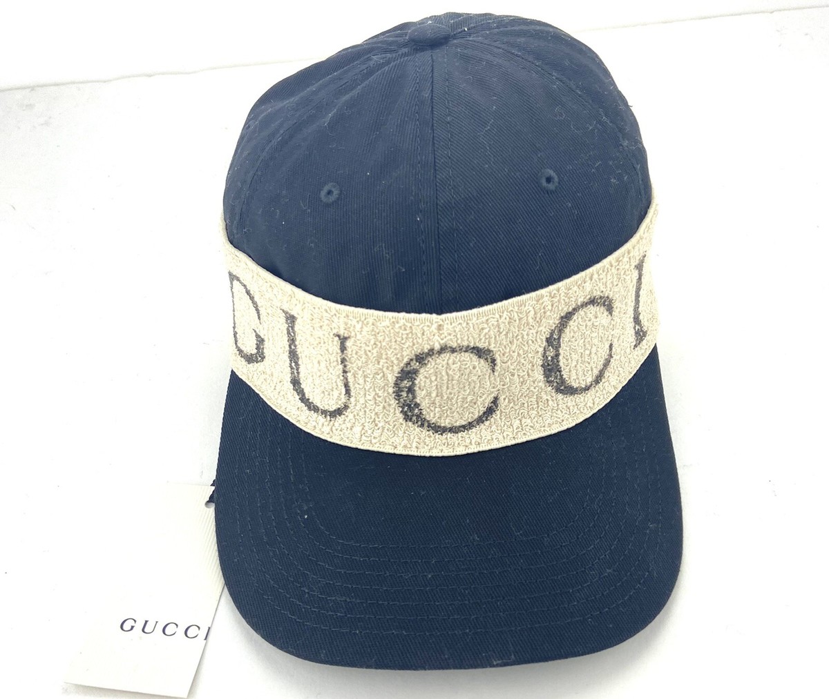 Gucci #492545 Gabardina Black Canvas Baseball Cap w/Gucci  display picture 3
