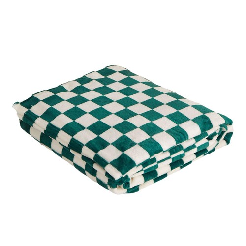 Throw Checked Large Polar Warm Soft Blanket Sofa Bed GX V0H8 Travel Car R4Y6