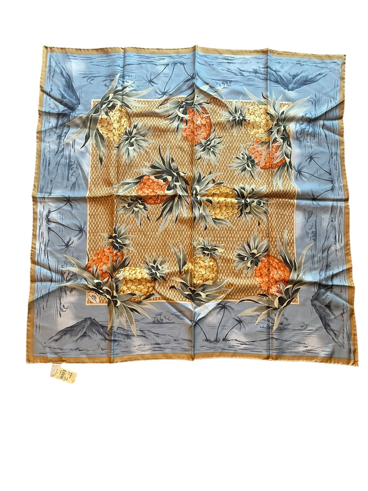 VTG Tommy Bahama Silk Scarf Hawaii Tropical Pineapple Palm Trees Volcano 35” NWT
Opens in a new wind